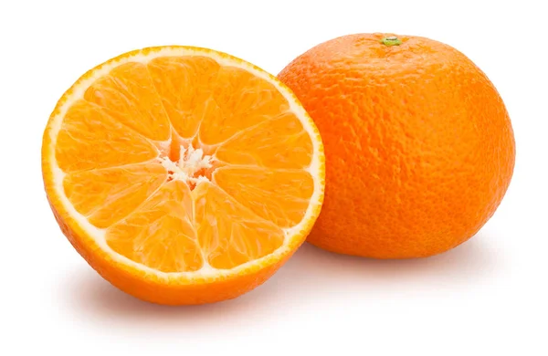Friss Érett Tangerine Elszigetelt Fehér Background — Stock Fotó