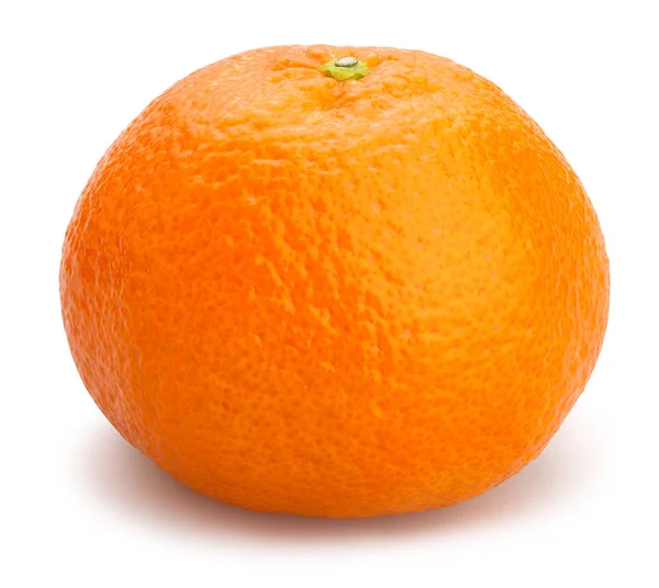 在白色背景上孤立的单个橘 — 图库照片