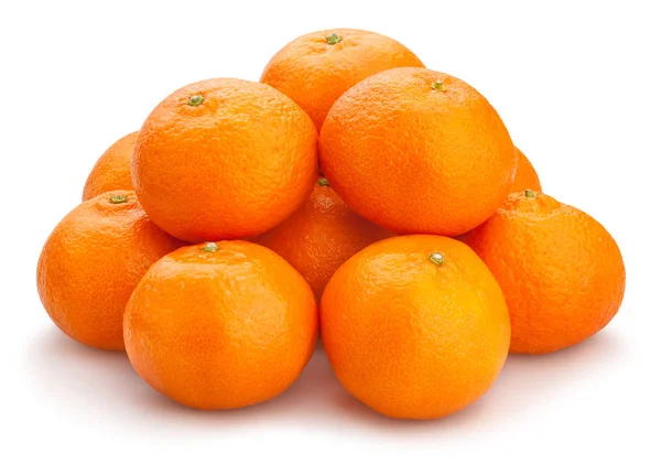 Tangerinas Maduras Frescas Isoladas Sobre Fundo Branco — Fotografia de Stock