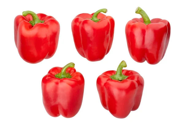 Red Bell Peppers Isolated White Background — Stock Photo, Image