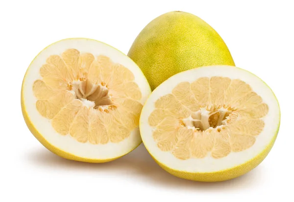 Pomelo Fresco Maduro Aislado Sobre Fondo Blanco — Foto de Stock