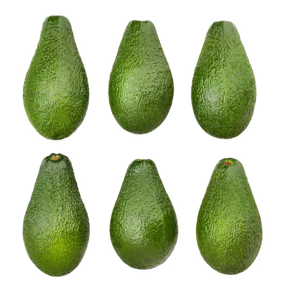 Fresh Avocados Isolated White Background — Stock Photo, Image