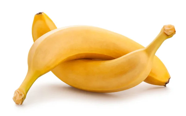 Dos Plátanos Frescos Aislados Sobre Fondo Blanco — Foto de Stock
