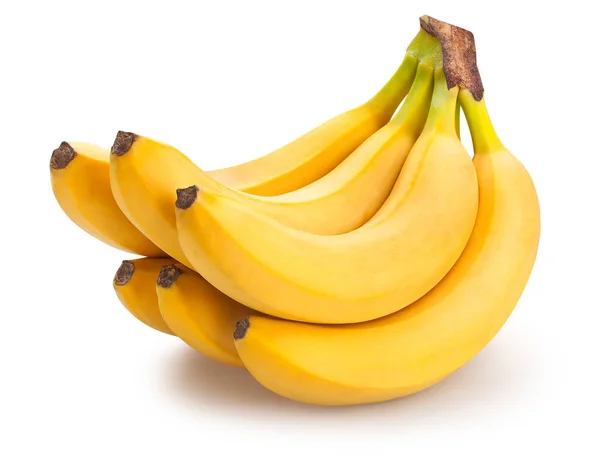 Čerstvé Banány Izolovaných Bílém Pozadí — Stock fotografie