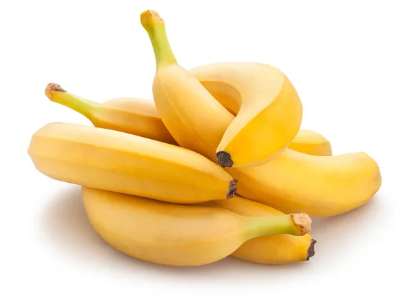 Νωπών Μπανανών Που Απομονώνονται Λευκό Φόντο — Φωτογραφία Αρχείου