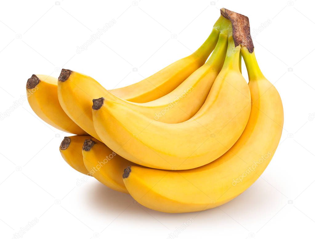 fresh bananas isolated on white background 