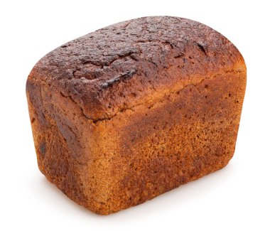 Beyaz arka plan üzerinde izole kahverengi ekmek mayasız