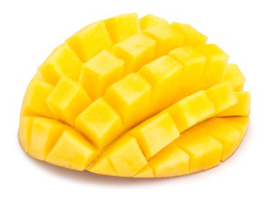 Beyaz arka plan üzerinde izole Dilimlenmiş mango