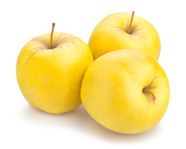 Beyaz arka plan üzerinde izole altın lezzetli elma