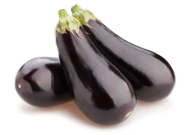 Patlıcan grup beyaz arka plan üzerinde izole