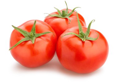 Beyaz arka plan üzerinde izole domates grup