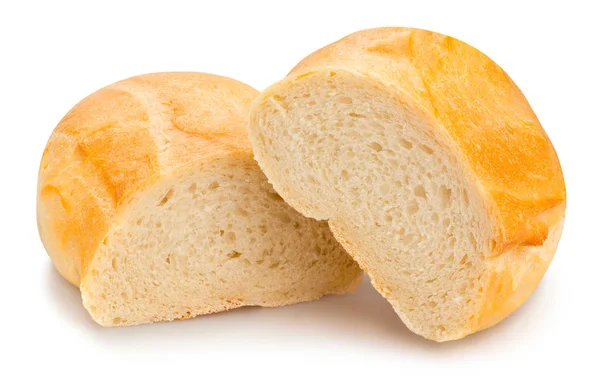 白い背景に分離された半分のパン — ストック写真
