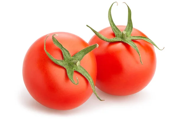 Dois Tomates Isolados Sobre Fundo Branco — Fotografia de Stock