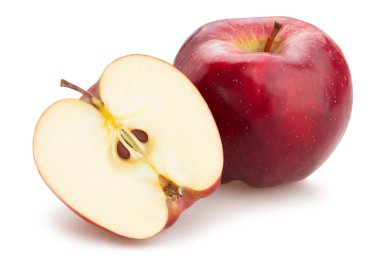 Beyaz izole taze kırmızı elmalar