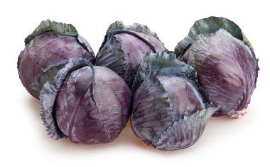 Beyaz arkaplanda kırmızı lahana izole edilmiş