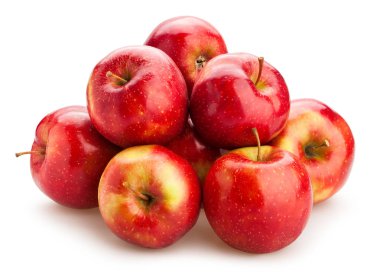 Beyaz izole taze kırmızı elmalar