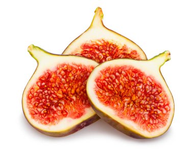 Dilimlenmiş incir yolu beyazda izole edildi