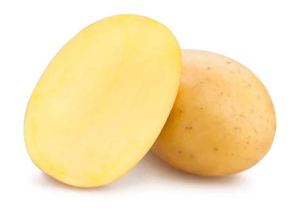 Gele Aardappelen Geïsoleerd Witte Achtergrond — Stockfoto