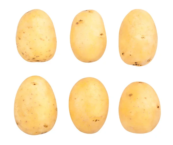 白い背景上に分離されて黄色のジャガイモ — ストック写真