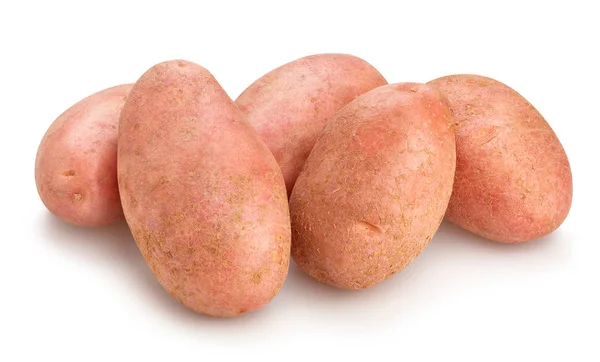 Gesneden Rode Aardappelen Geïsoleerd Witte Achtergrond — Stockfoto