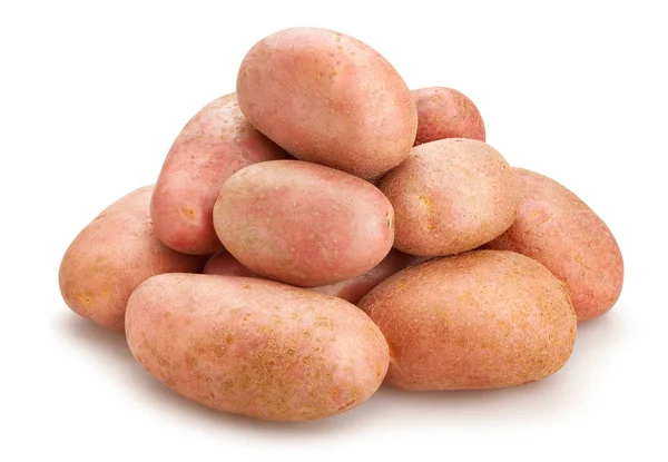 Gesneden Rode Aardappelen Geïsoleerd Witte Achtergrond — Stockfoto