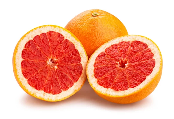 Geschnittene Grapefruits Isoliert Auf Weißem Hintergrund — Stockfoto