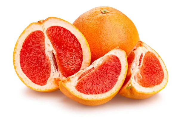 Szeletelt Grapefruit Elszigetelt Fehér Background — Stock Fotó
