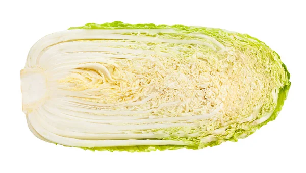 Sliced Chinese Cabbage Path Isolated White — Stock Photo, Image