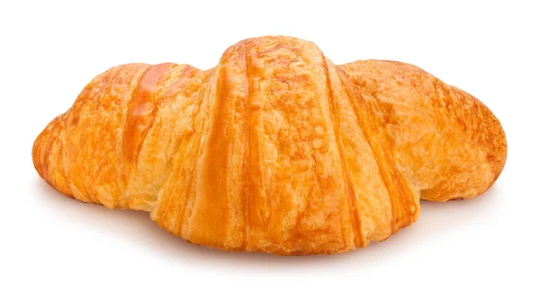 Delicioso Croissant Isolado Fundo Branco — Fotografia de Stock