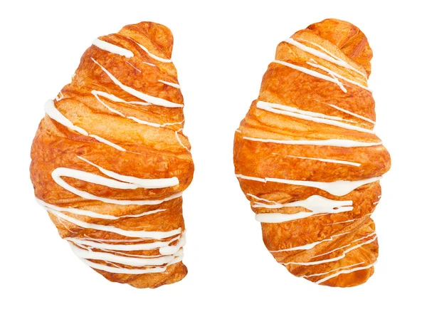 Heerlijke Croissants Geïsoleerd Witte Achtergrond — Stockfoto