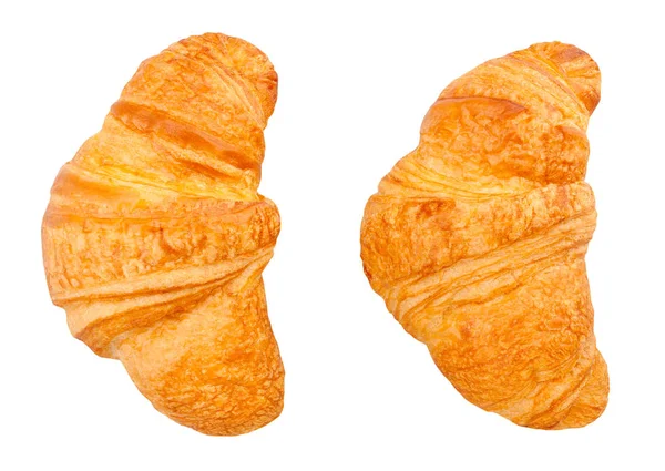 Läckra Croissanter Isolerade Vit Bakgrund — Stockfoto