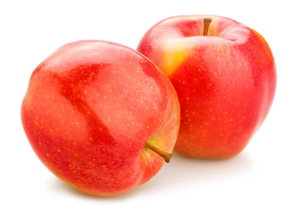 Verse Rode Appels Geïsoleerd Wit — Stockfoto