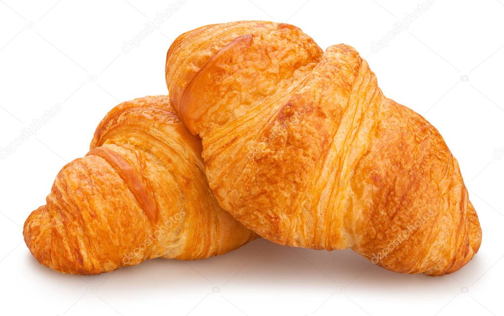 delicious croissants isolated on white background