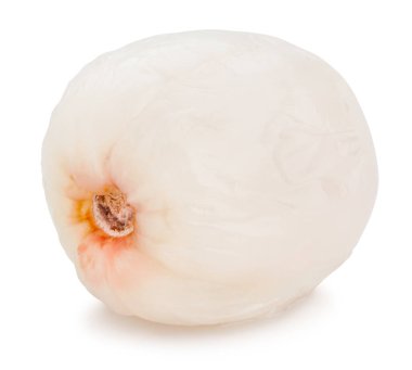 soyulmuş lychee yolu beyazda izole edildi