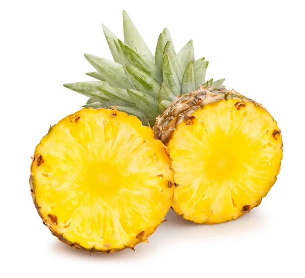 Gesneden Ananas Pad Geïsoleerd Wit — Stockfoto