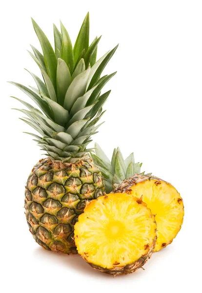 Gesneden Ananas Pad Geïsoleerd Wit — Stockfoto