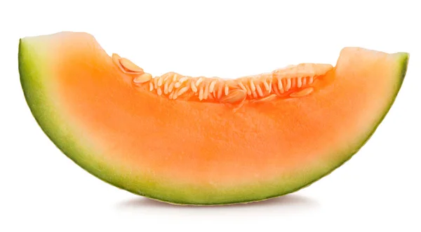 Geschnitten Cantaloupe Melone Weg Isoliert — Stockfoto