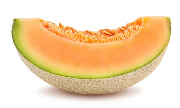 Geschnitten Cantaloupe Melone Weg Isoliert — Stockfoto