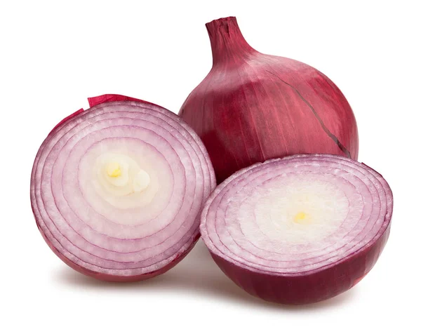 Sliced Red Onions Path Isolated — Stock Photo, Image