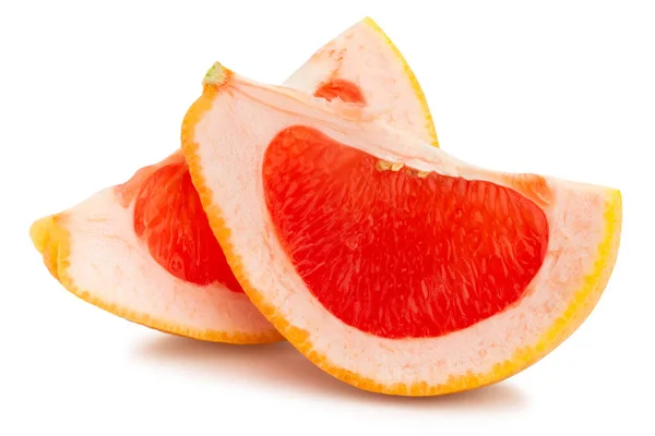 Sliced Grapefruit Path Isolated White — Stock Photo, Image