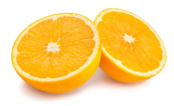 Sliced Orange Fruit Path Isolated White — Stock Photo, Image
