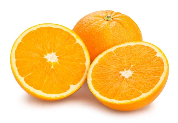 白で隔離スライスされたオレンジ フルーツ — ストック写真