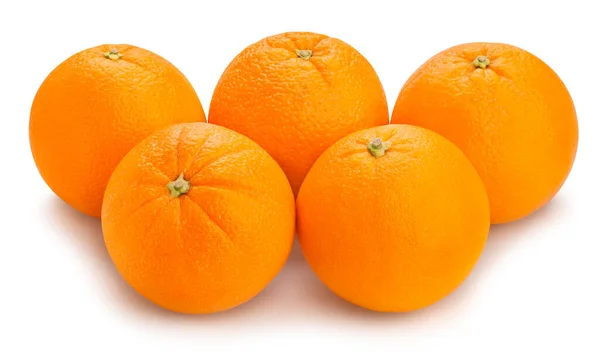 Orange Frukt Väg Isolerad Vit — Stockfoto