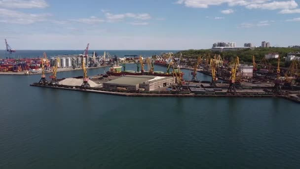 Odessa Ukraine Cargo Terminal Arial View — Stockvideo