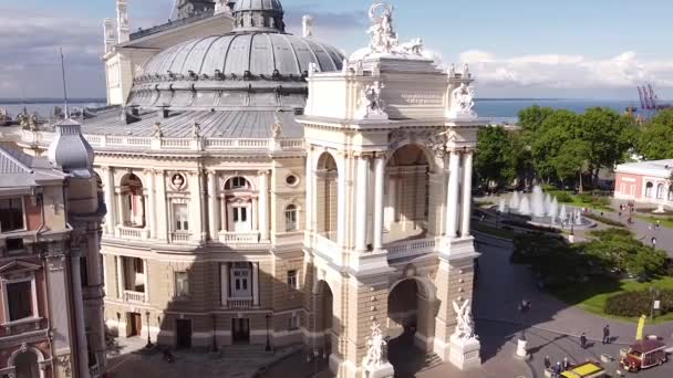 Odessa Ucrania Ópera Teatro Drone Vista — Vídeo de stock