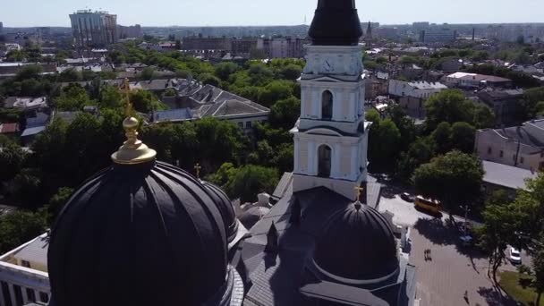 Preobrazhensky Cattedrale Odessa Ucraina Drone Skyline Vista — Video Stock