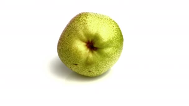 Poire Verte Rouge Isolée Sur Blanc — Video