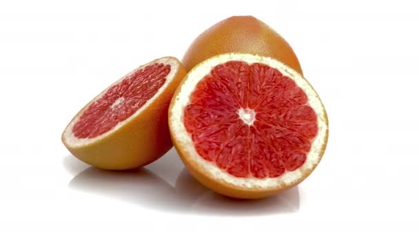 Grapefruit Feliat Izolat Fundal Alb — Videoclip de stoc