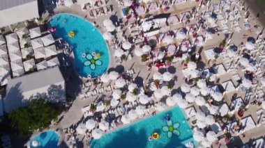 Odessa ukraine 07.15.2020: Arcadia plaj drone görüntüsü