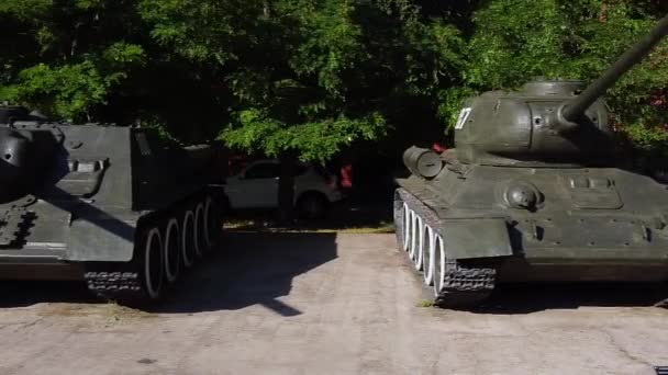 Odessa Ukraine Museu Tanque Artilharia Segunda Guerra Mundial — Vídeo de Stock
